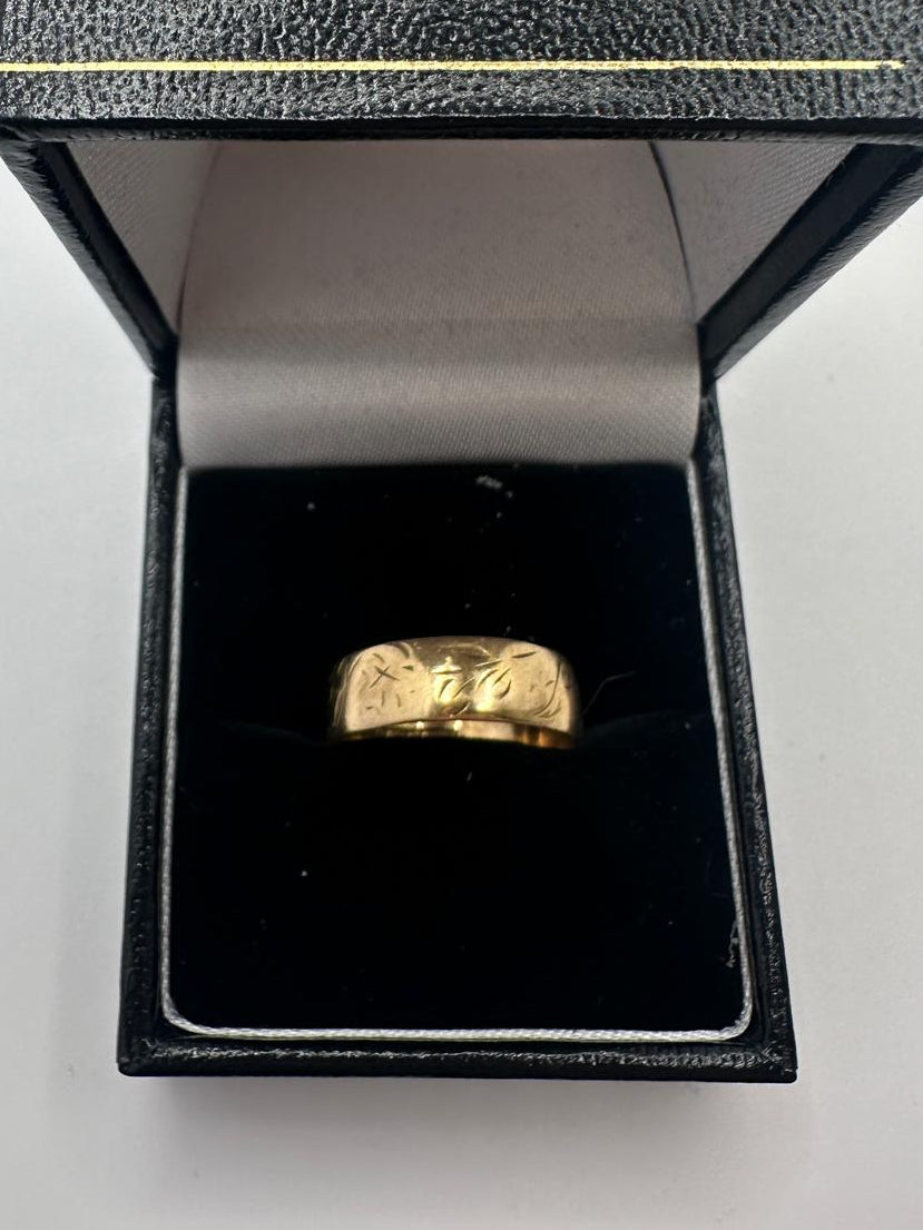 9ct, Gold, Wedding Band, 2.2g, Size O