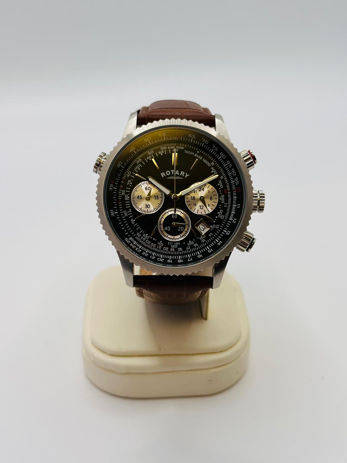 Rotary Pilot Chronograph Black Dial Watch