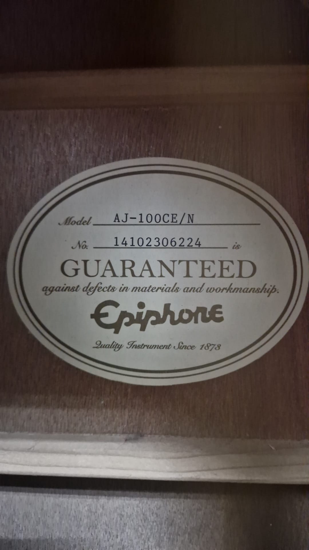 Epiphone Acoustic Guitar AJ-100CE/N, Grade B