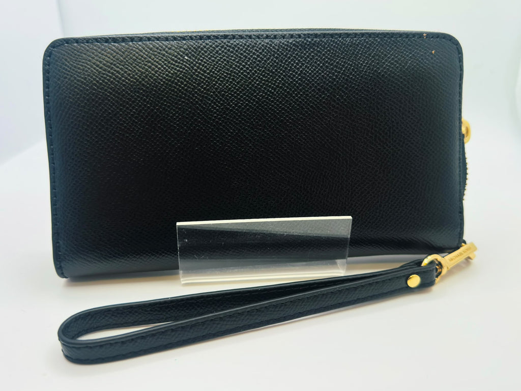 Michael Kors Black Leather Wristlet Wallet