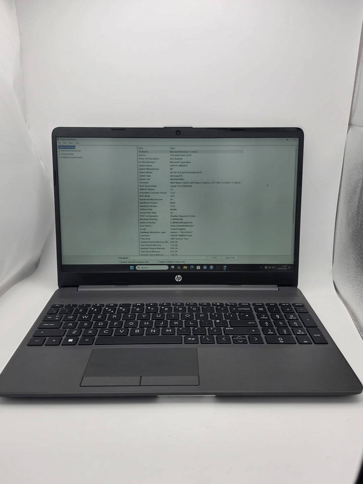 HP 255 G9 Notebook Laptop 512GB Grey, Grade C