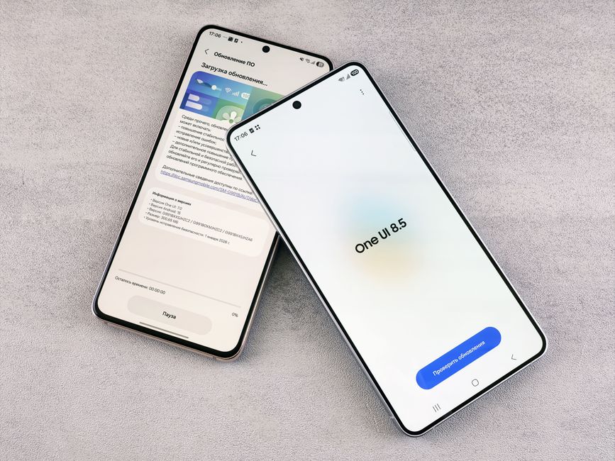 Samsung Galaxy S25 — stock photo by Andrey Matveev via Pexels (https://www.pexels.com/photo/two-smartphones-displaying-software-update-screen-37421861/)