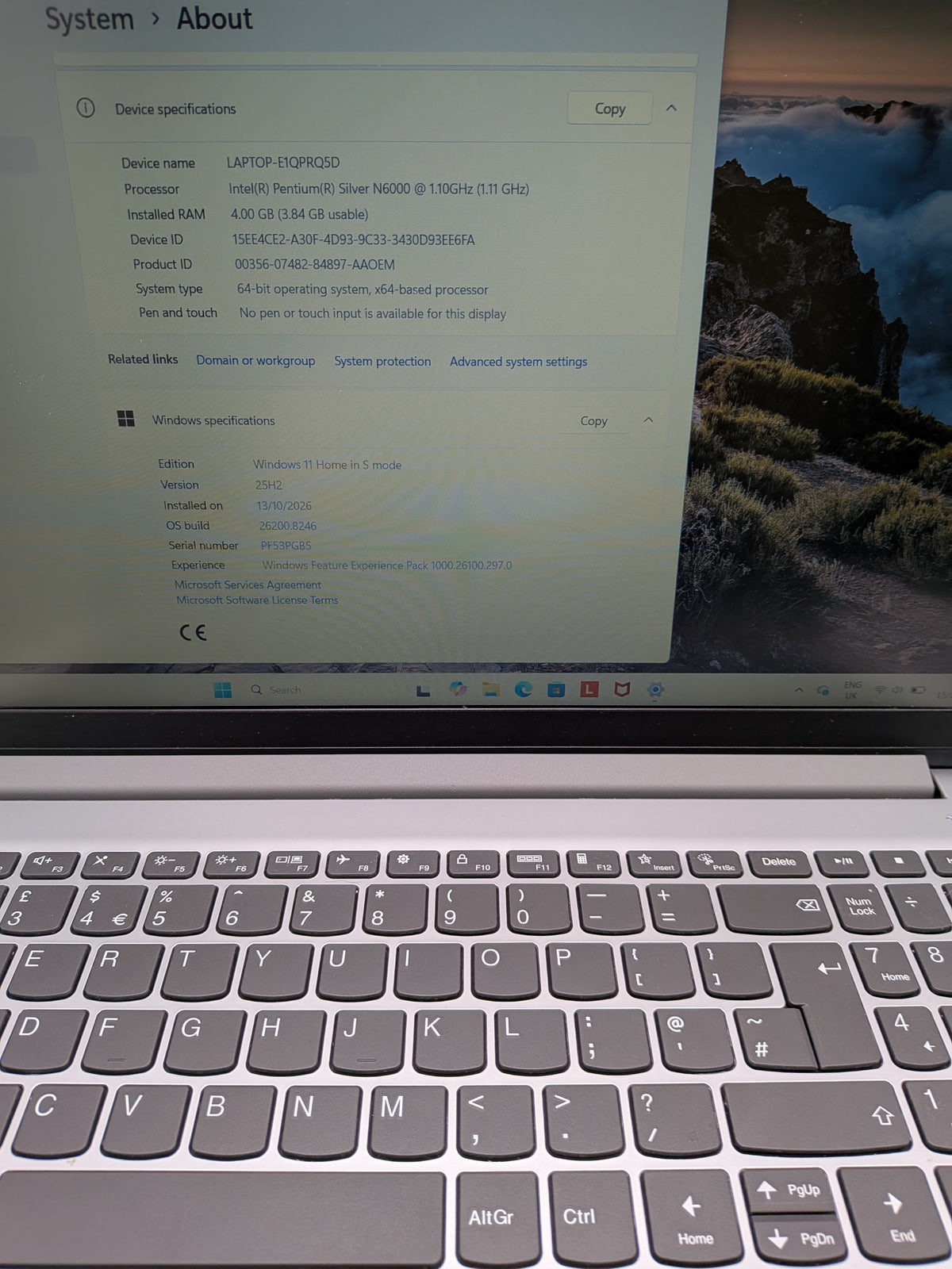 Lenovo Ideapad 1i 15" Laptop, Silver, Grade B