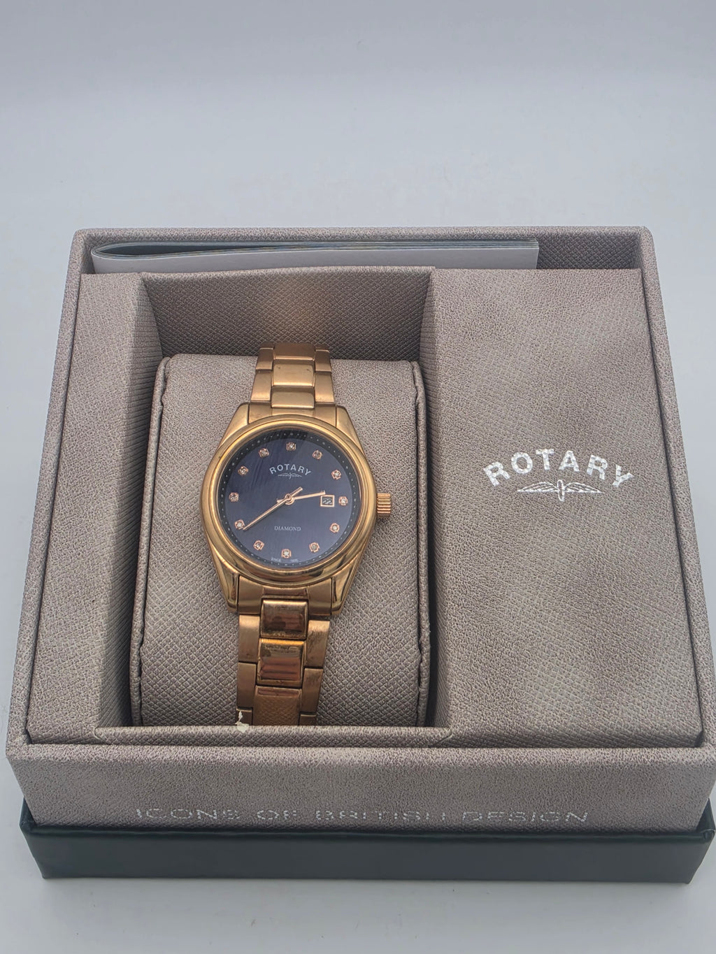 Rotary Ladies Oxford Diamond Set Watch, Rose Gold, Grade A