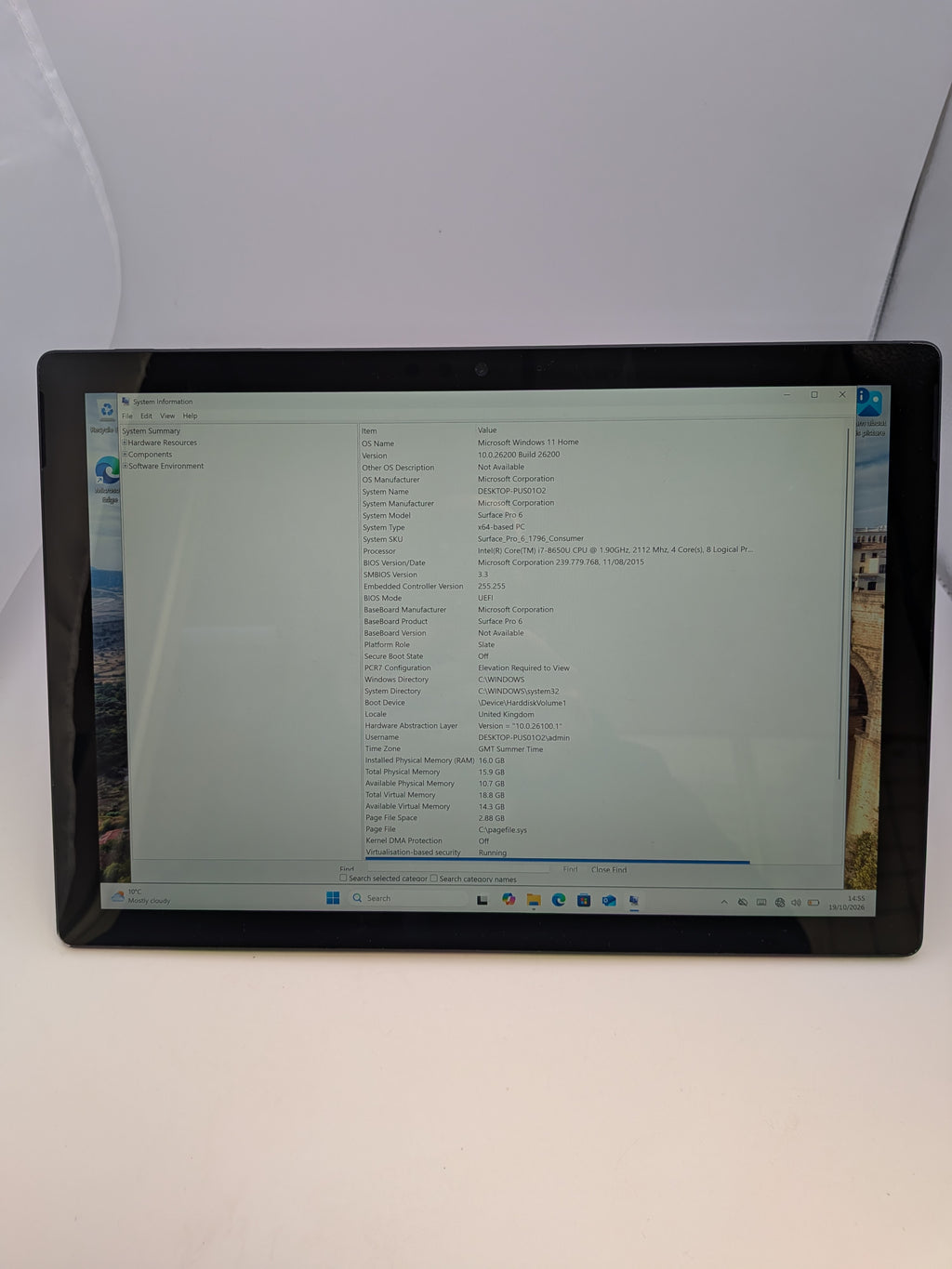 Microsoft Surface Pro 6, 512GB, Grey, Grade B