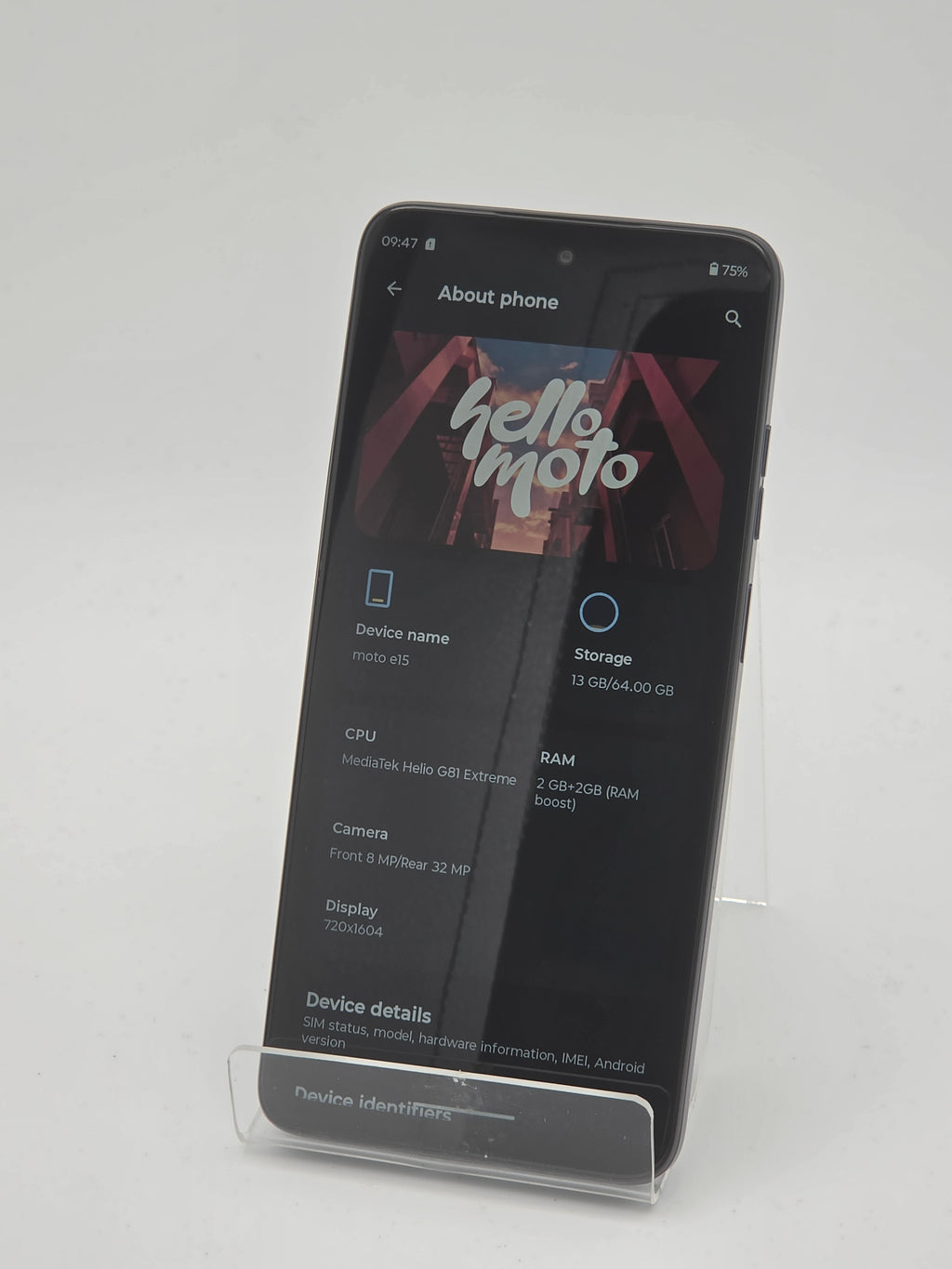 Motorola E15 64GB, Black, Grade B