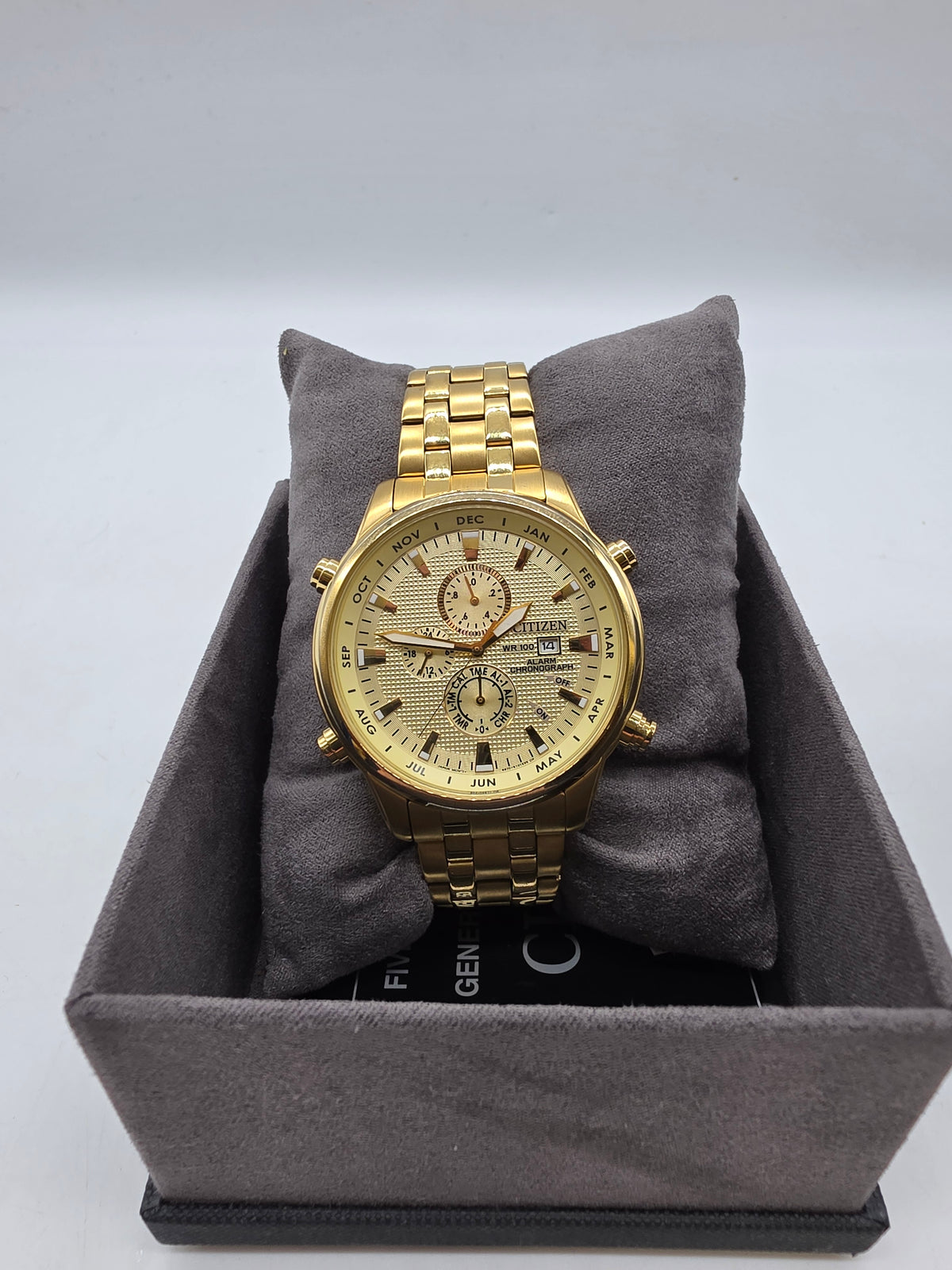 Citizen Calibre 6870 Alarm Chronograph Dress Watch Gold, Grade B