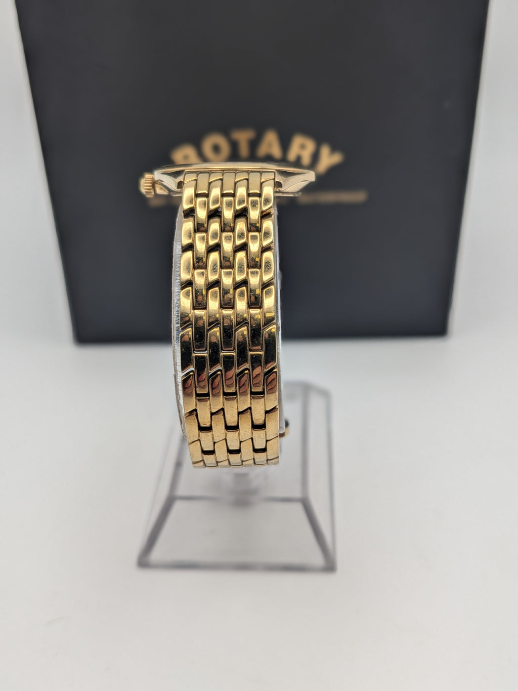 Rotary Ultra Slim Gold Plated Ladies Dress Watch with Pearl Dial, Grade B