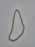 9ct Gold Rope Bracelet 7.5", 1.18G