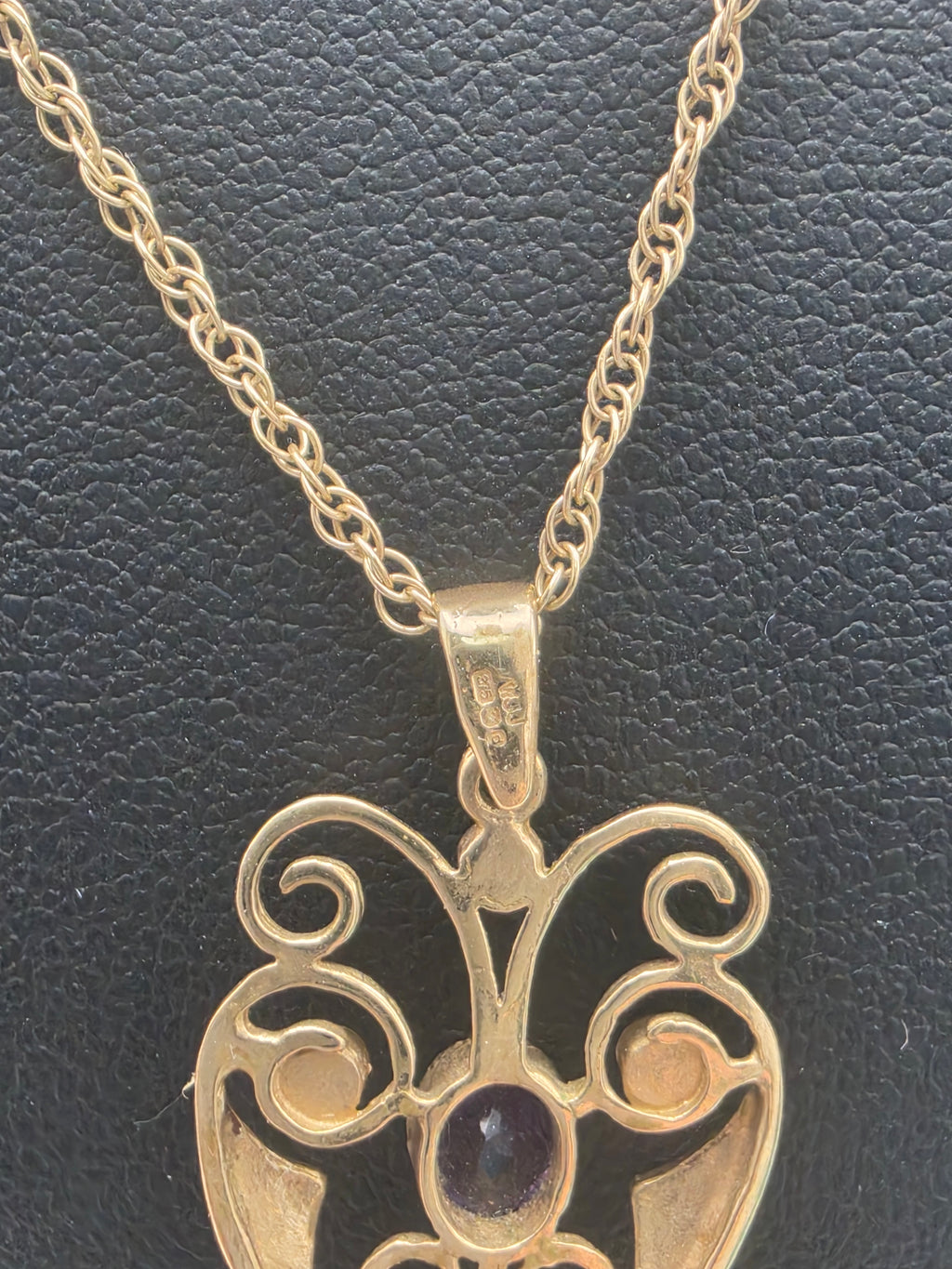 9ct Gold Double Link Chain with Pendant, 18", 3.73G