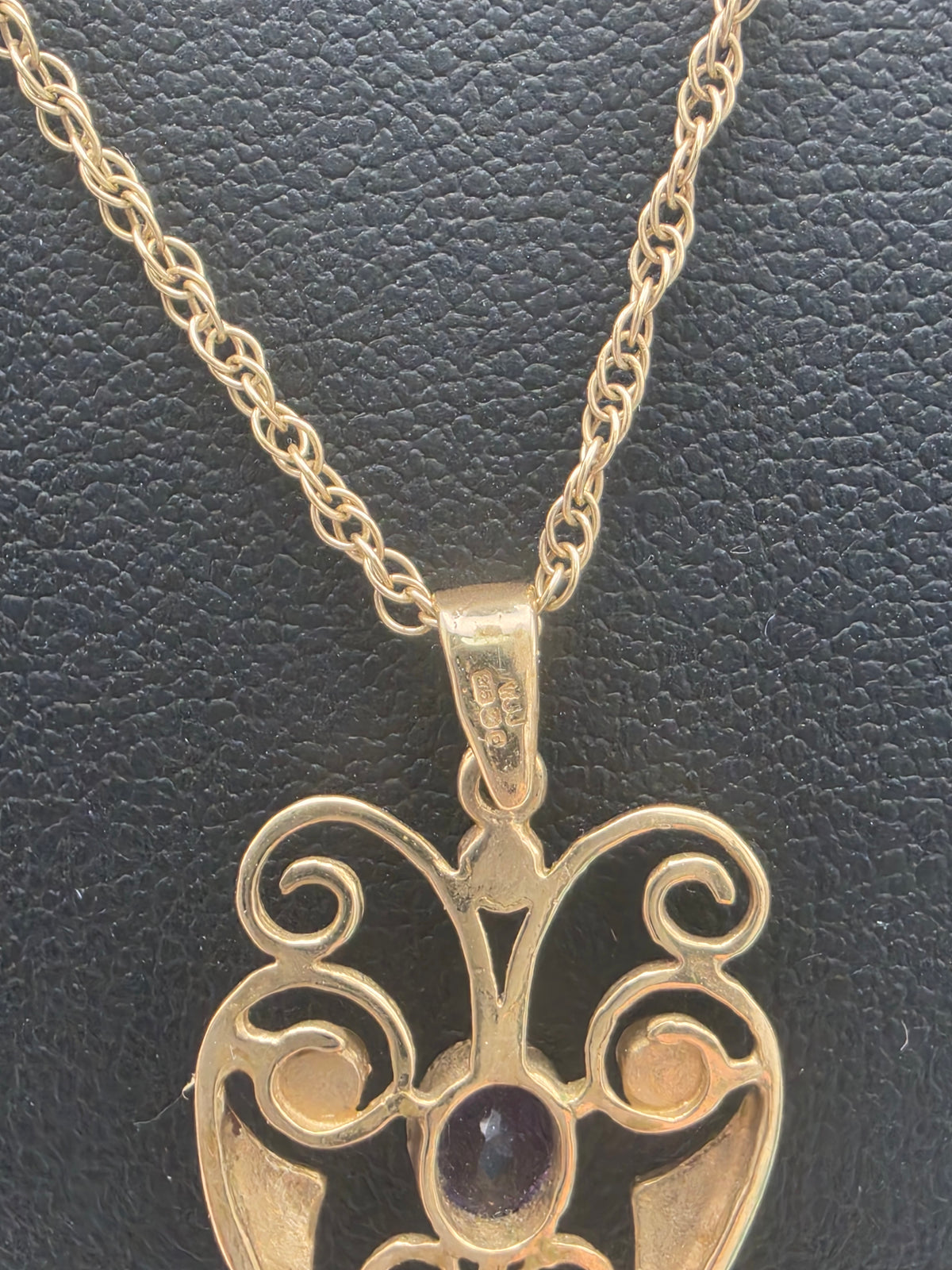 9ct Gold Double Link Chain with Pendant, 18", 3.73G