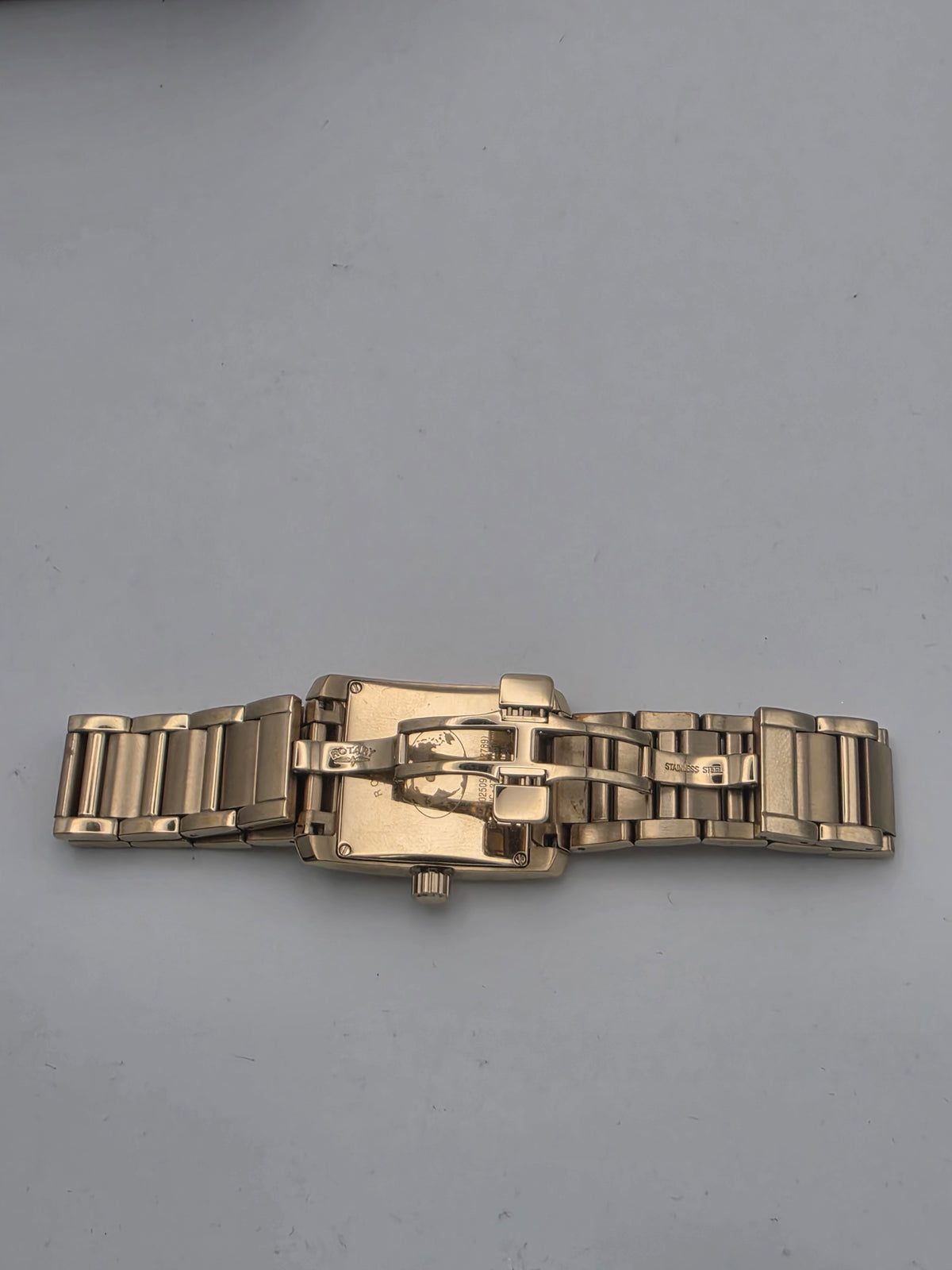 Rotary Gents Rectangle Gold-Plated Bracelet Watch GB02506, Grade B