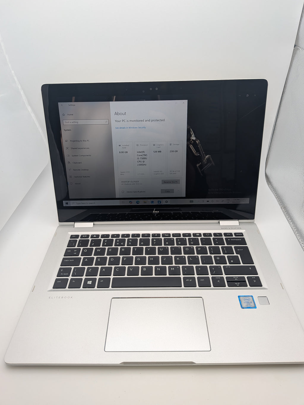 HP Elitebook X360 Laptop, Silver, Grade B