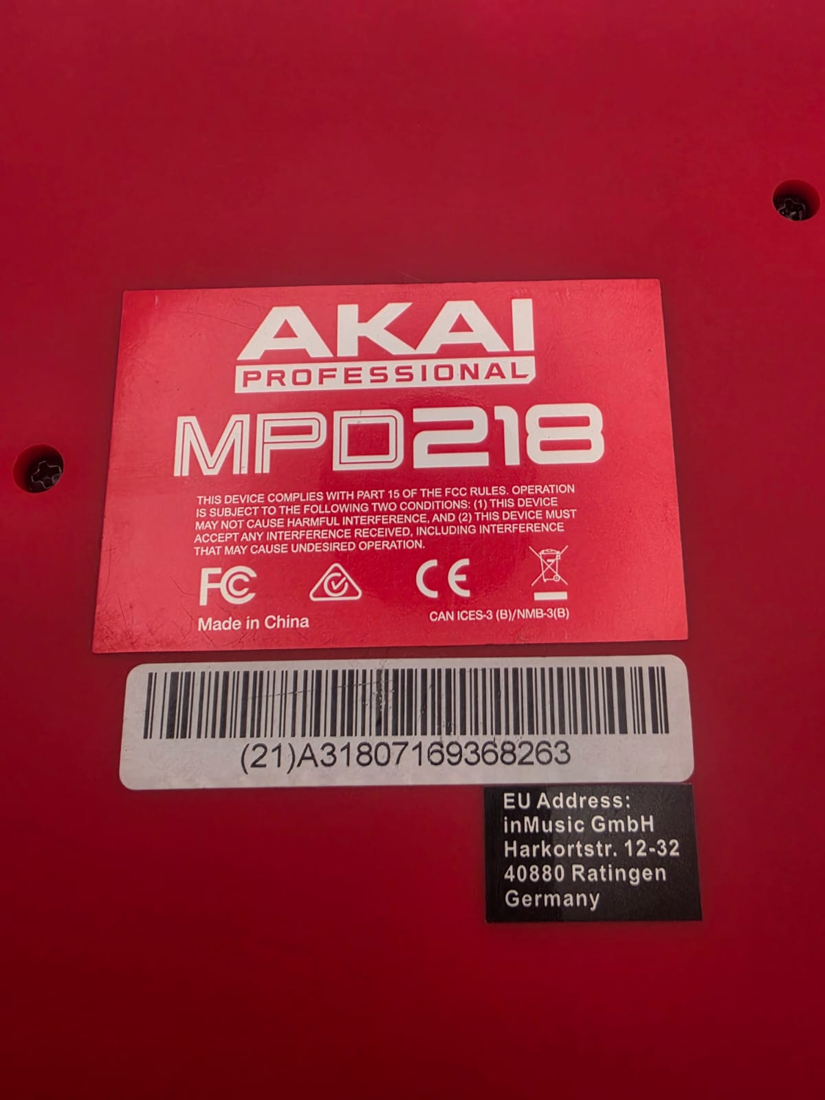 Akai Professional MPD218, Grade B