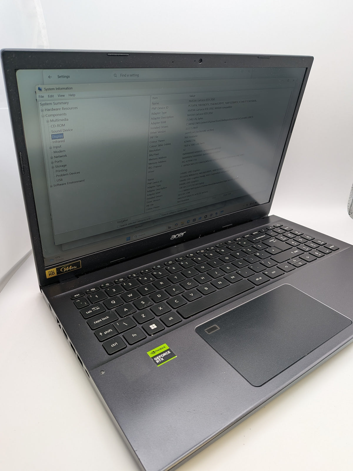 Acer Aspire A715-76G Laptop, Grey, Grade B