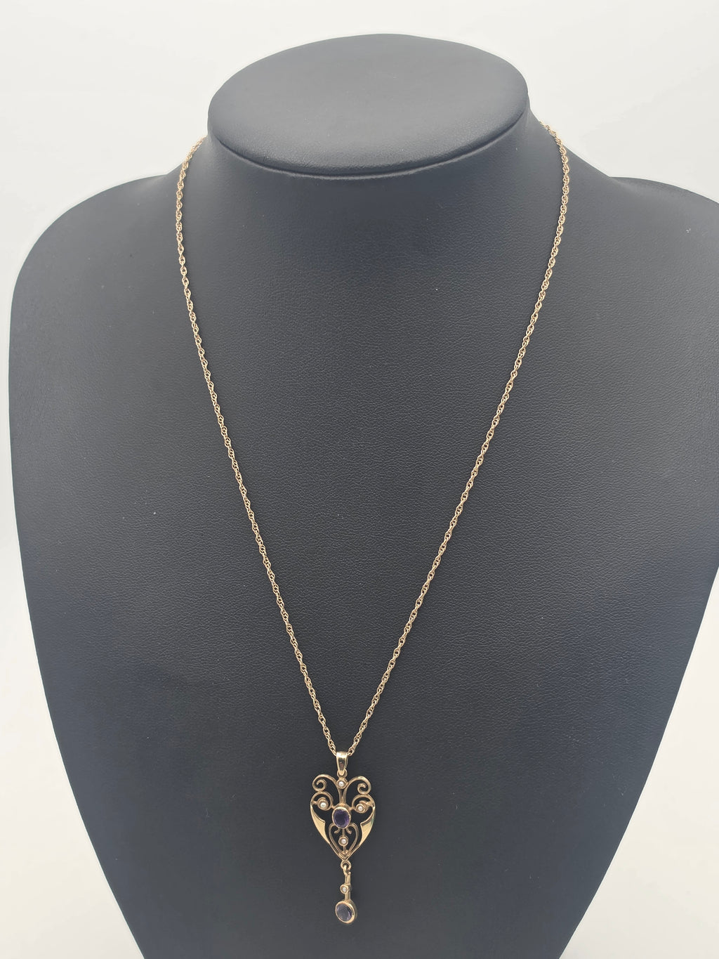 9ct Gold Double Link Chain with Pendant, 18", 3.73G