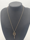 9ct Gold Double Link Chain with Pendant, 18", 3.73G