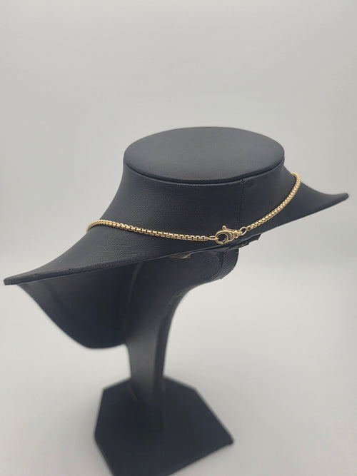 18CT Gold Box Chain with Pendant 22.5", 22.86G