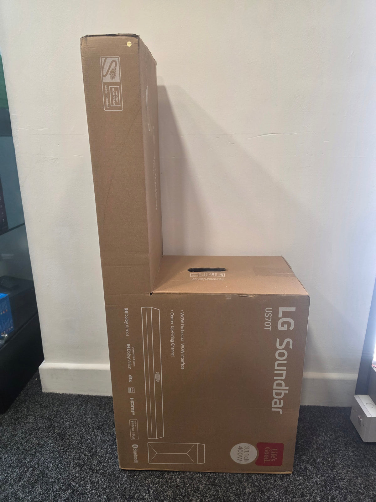 LG Soundbar and Subwoofer Set US70T, Black, Grade A