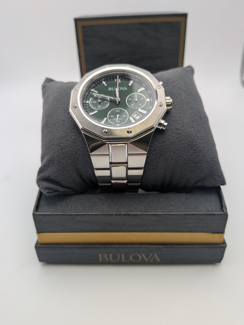 Bulova Classic Chronograph Watch 96B409 Green Dial Grade B