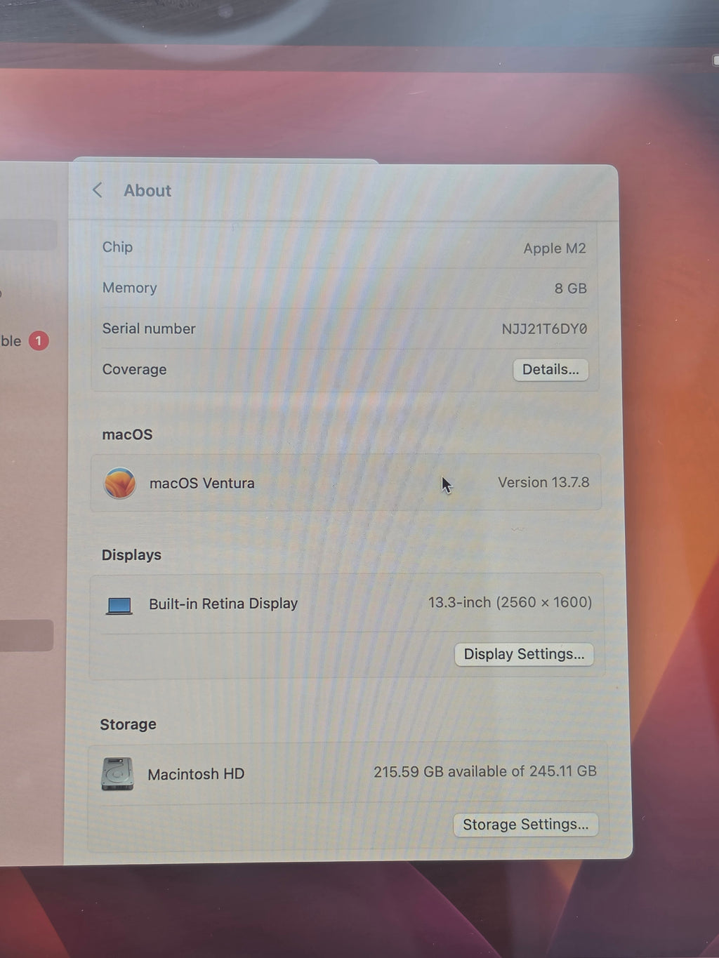 Apple MacBook Pro 13" M2 256GB Black, Grade B