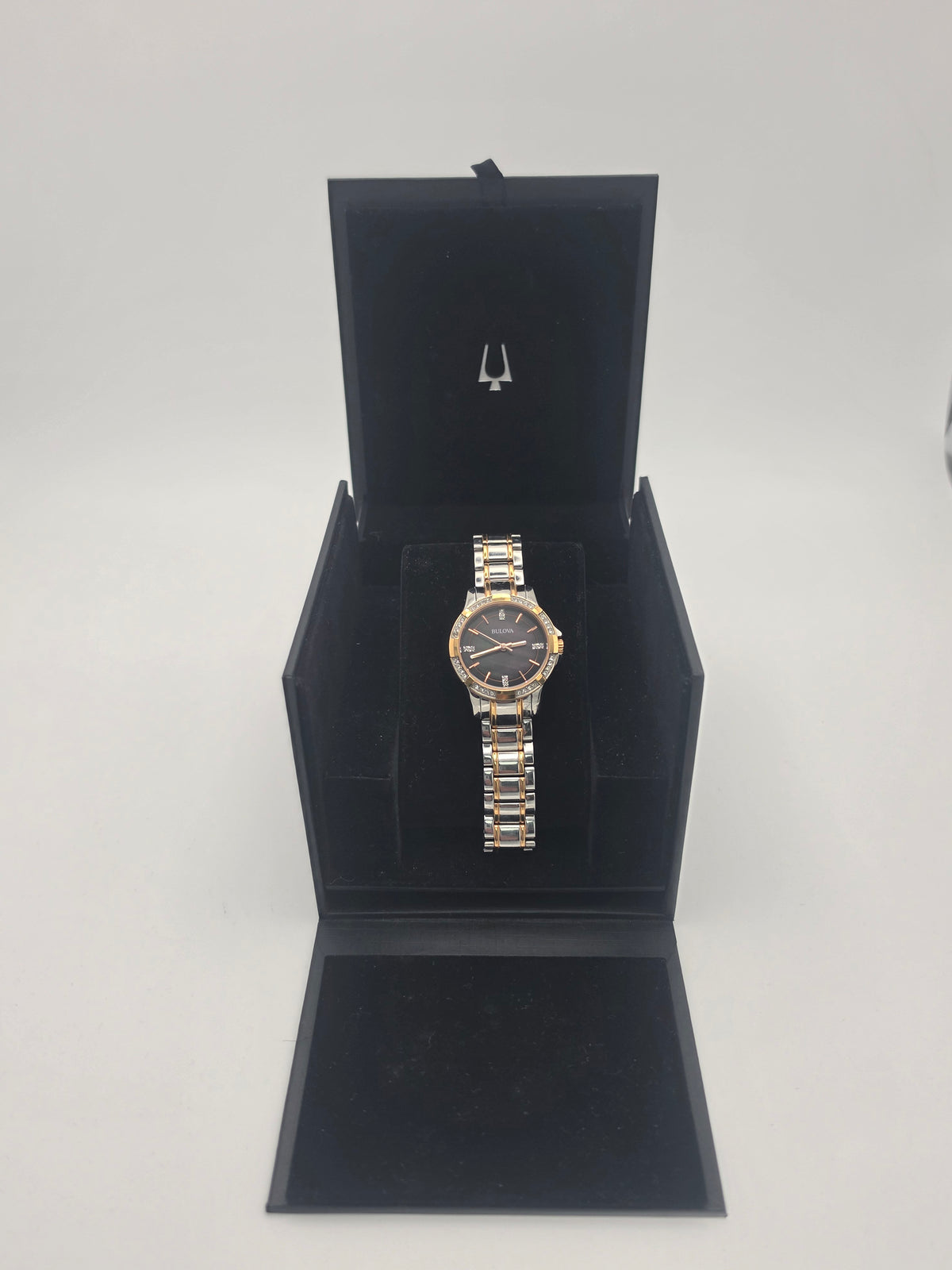 Bulova Women's Two-Tone Crystal Watch (Model 98L219), Silver, Grade A