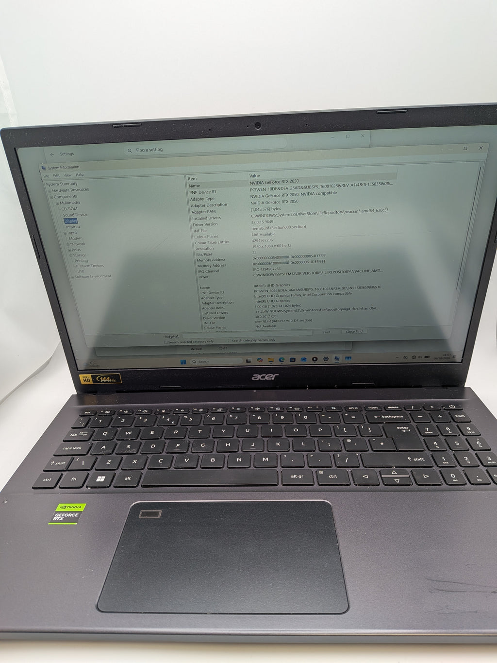 Acer Aspire A715-76G Laptop, Grey, Grade B