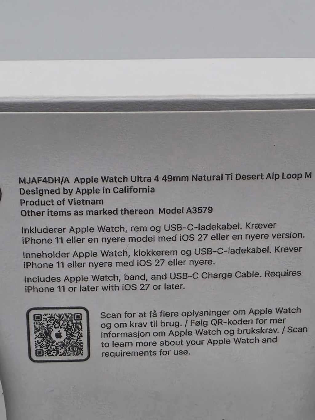 Apple Watch Ultra 4 49MM, Natural Titanium Desert, Grade A