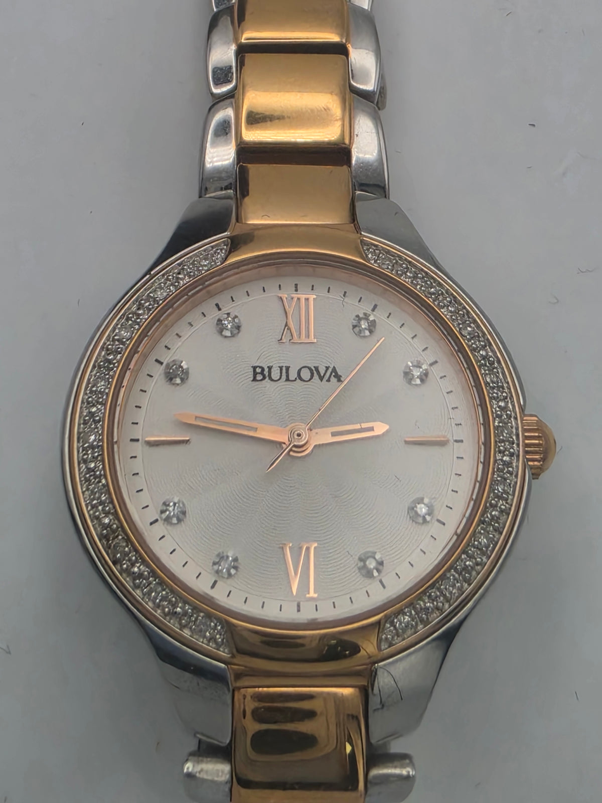 Bulova Womens Classic Sutton Diamonds (Model 98R272), Silver, Grade A