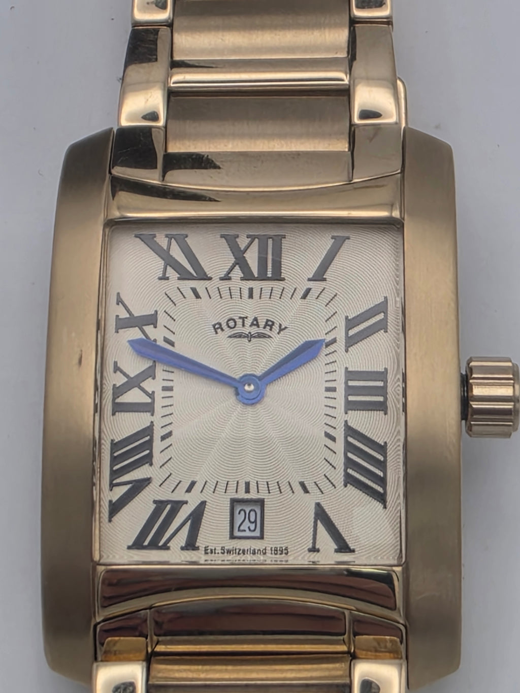 Rotary Gents Rectangle Gold-Plated Bracelet Watch GB02506, Grade B