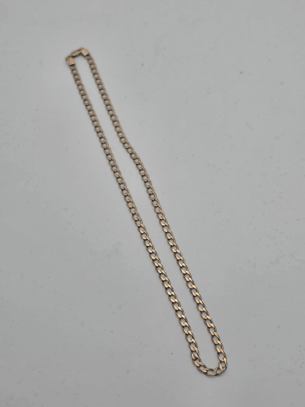9ct Gold Curb Chain, 17.5", 8.77G