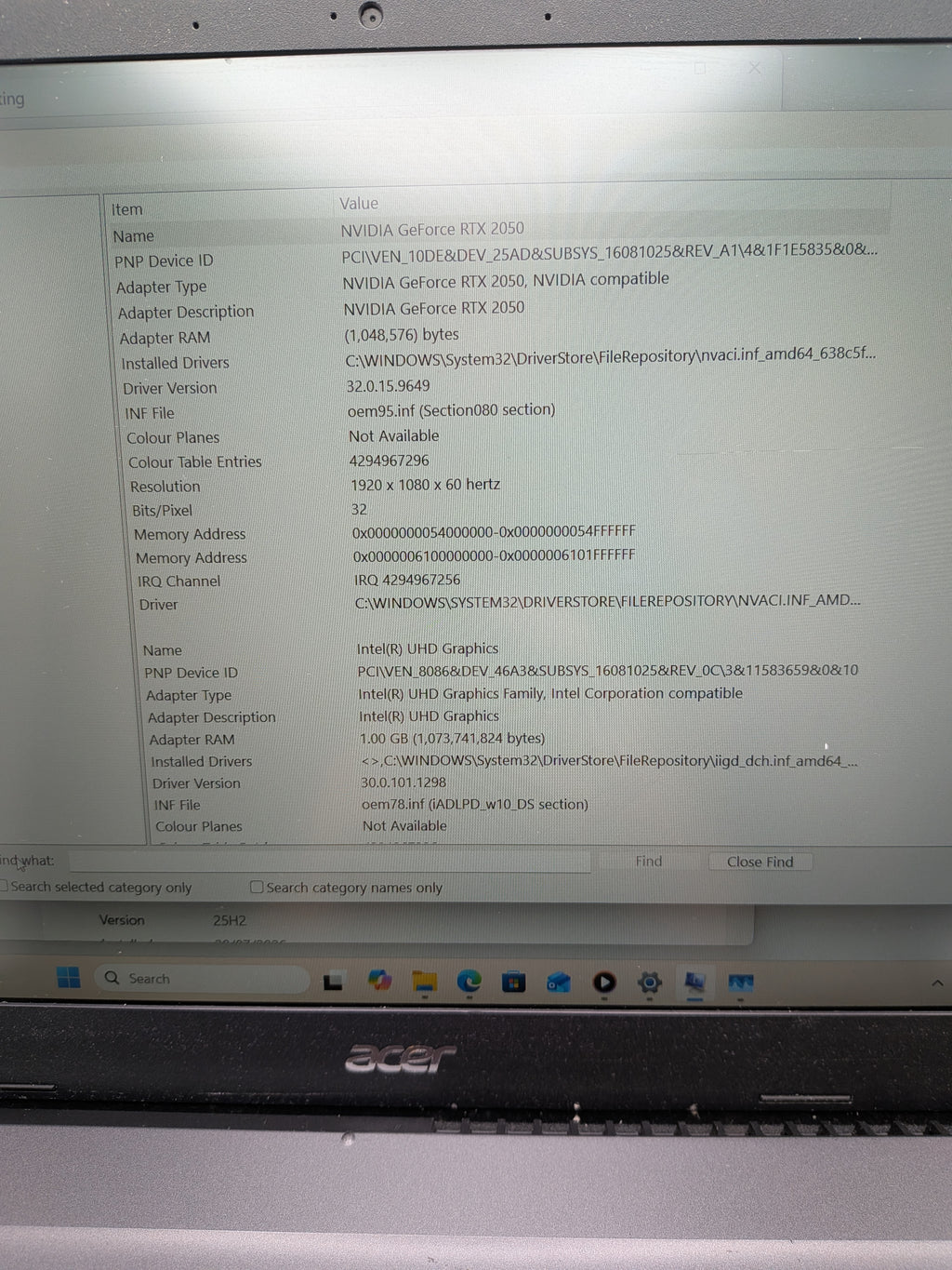 Acer Aspire A715-76G Laptop, Grey, Grade B