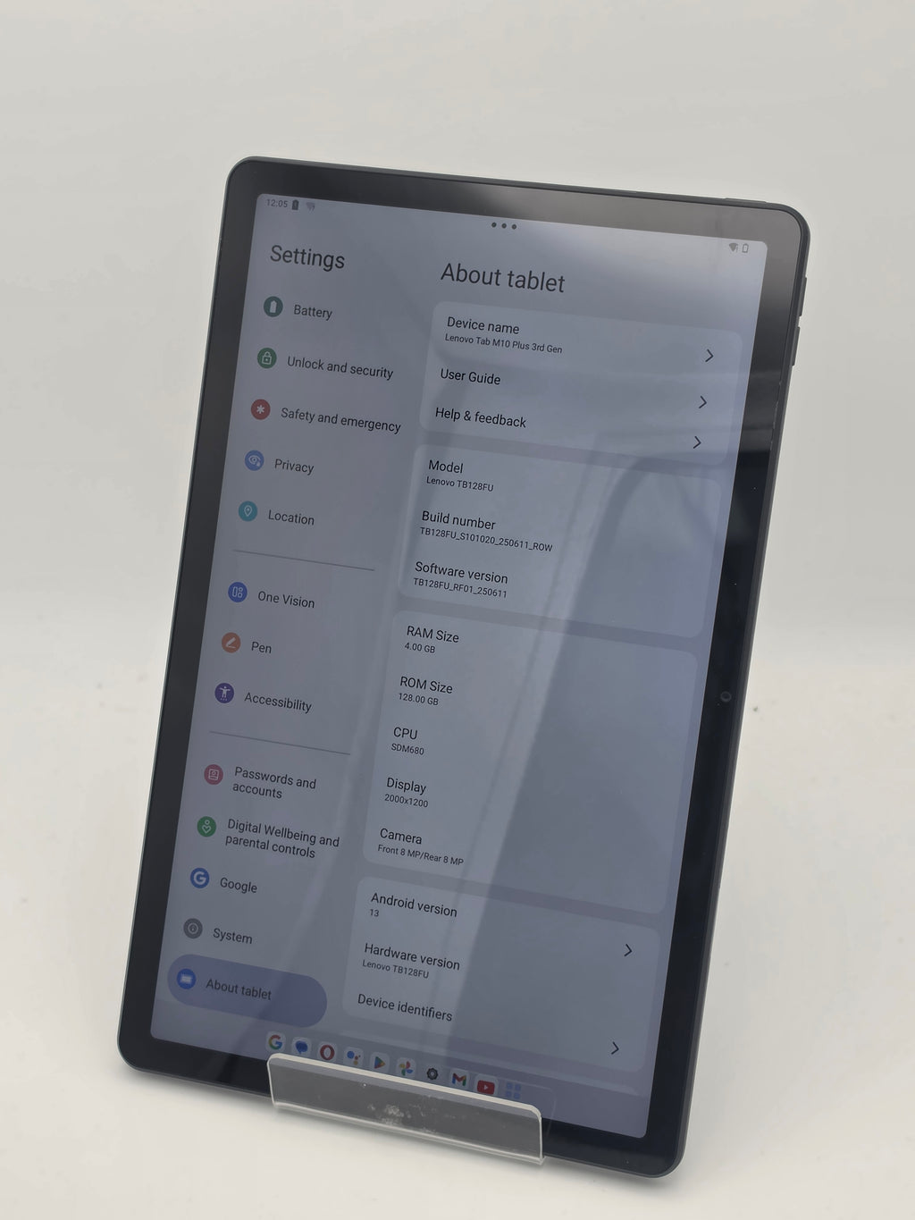 Lenovo Tab M10 Plus 3rd Gen 128GB, Grade B