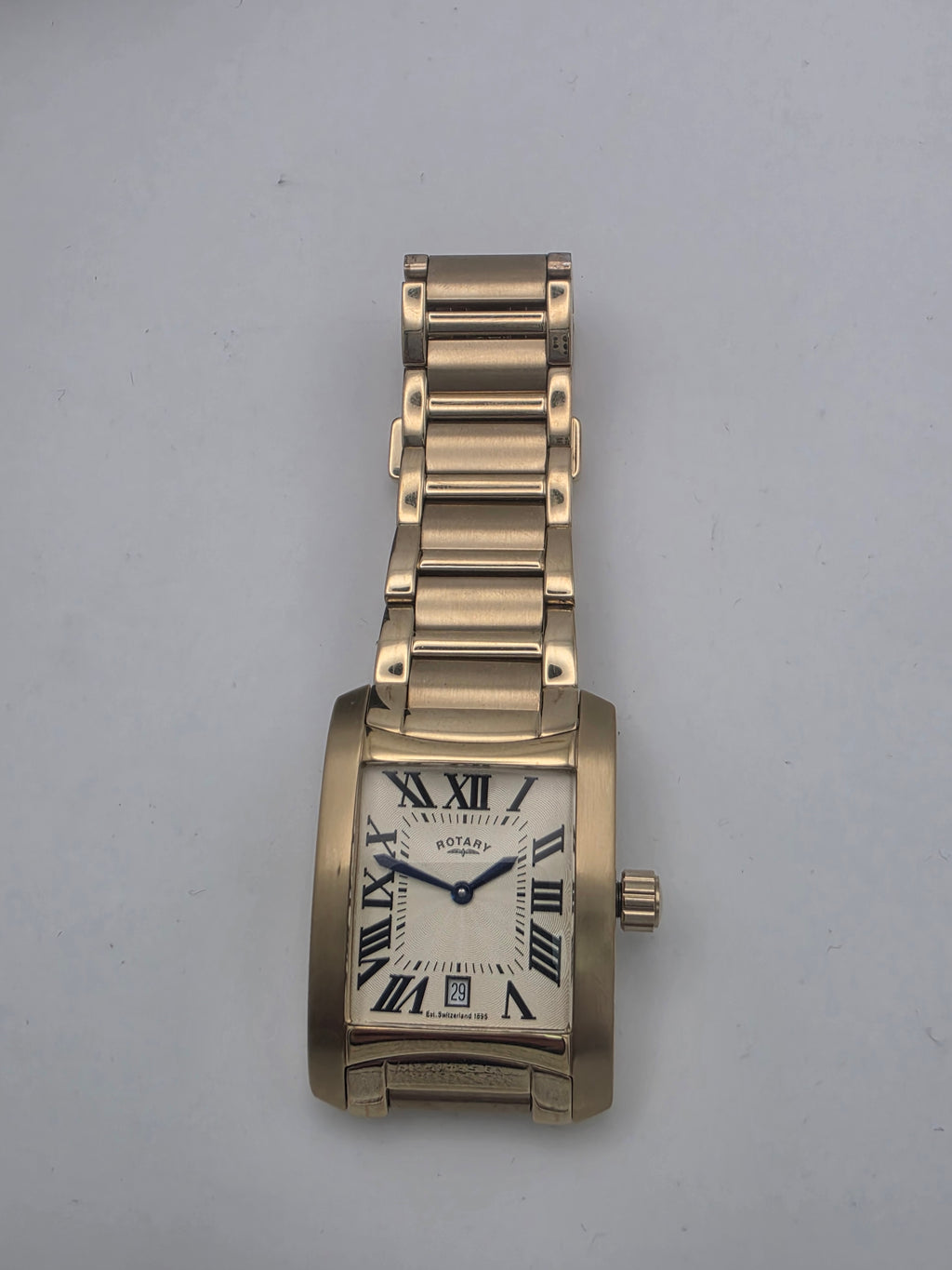 Rotary Gents Rectangle Gold-Plated Bracelet Watch GB02506, Grade B