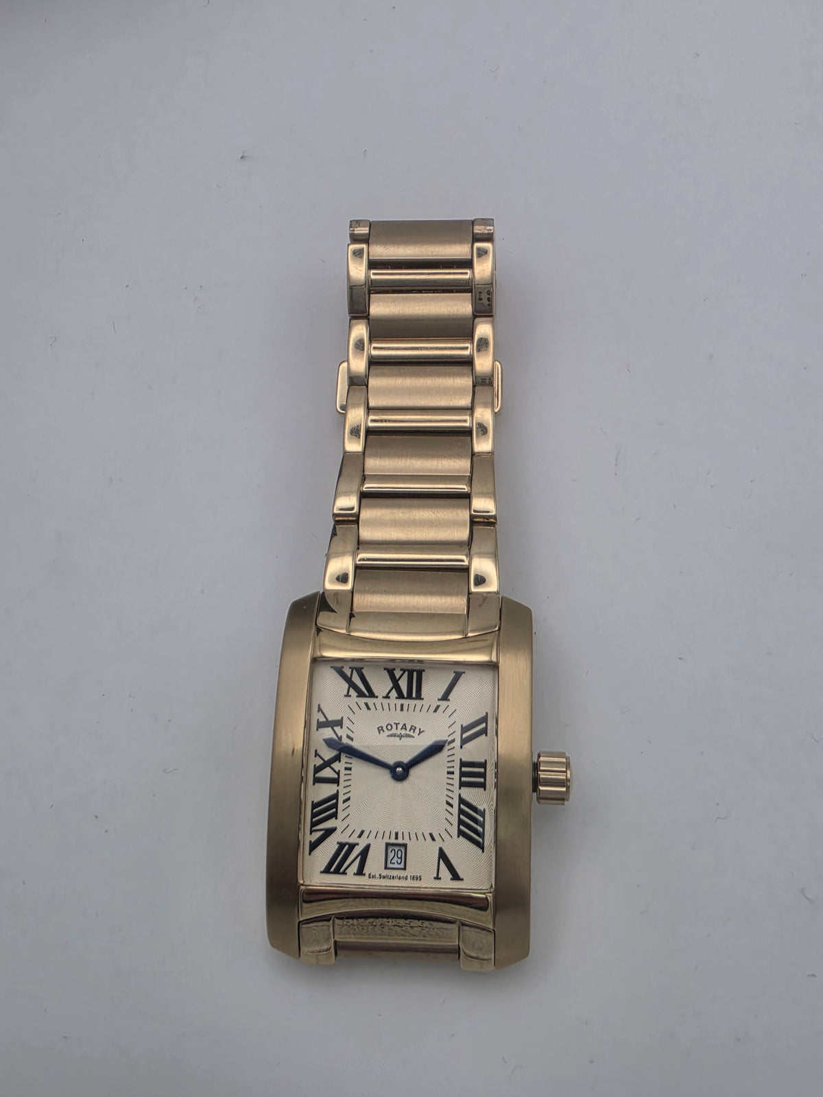 Rotary Gents Rectangle Gold-Plated Bracelet Watch GB02506, Grade B