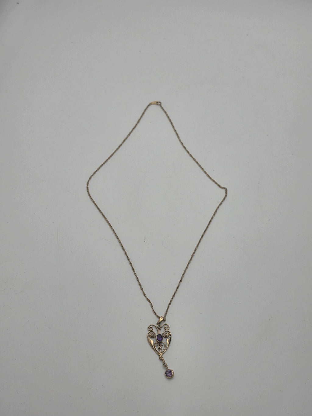 9ct Gold Double Link Chain with Pendant, 18", 3.73G