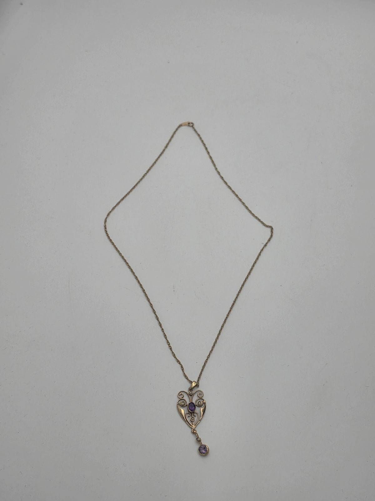 9ct Gold Double Link Chain with Pendant, 18", 3.73G