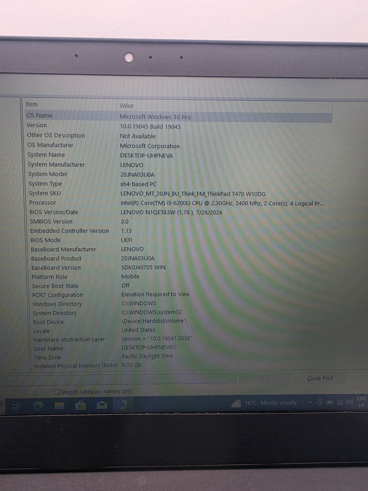 Lenovo ThinkPad T470S 256GB, Black, Grade B