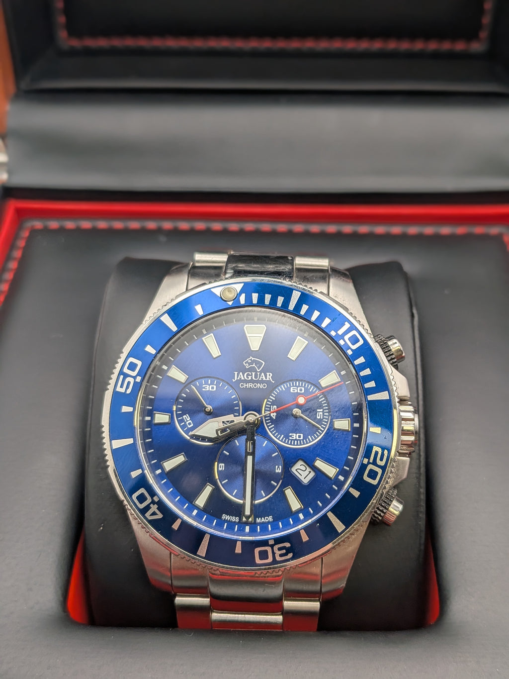 Jaguar J681 Executive Chronograph Watch, Blue Dial, Grade B