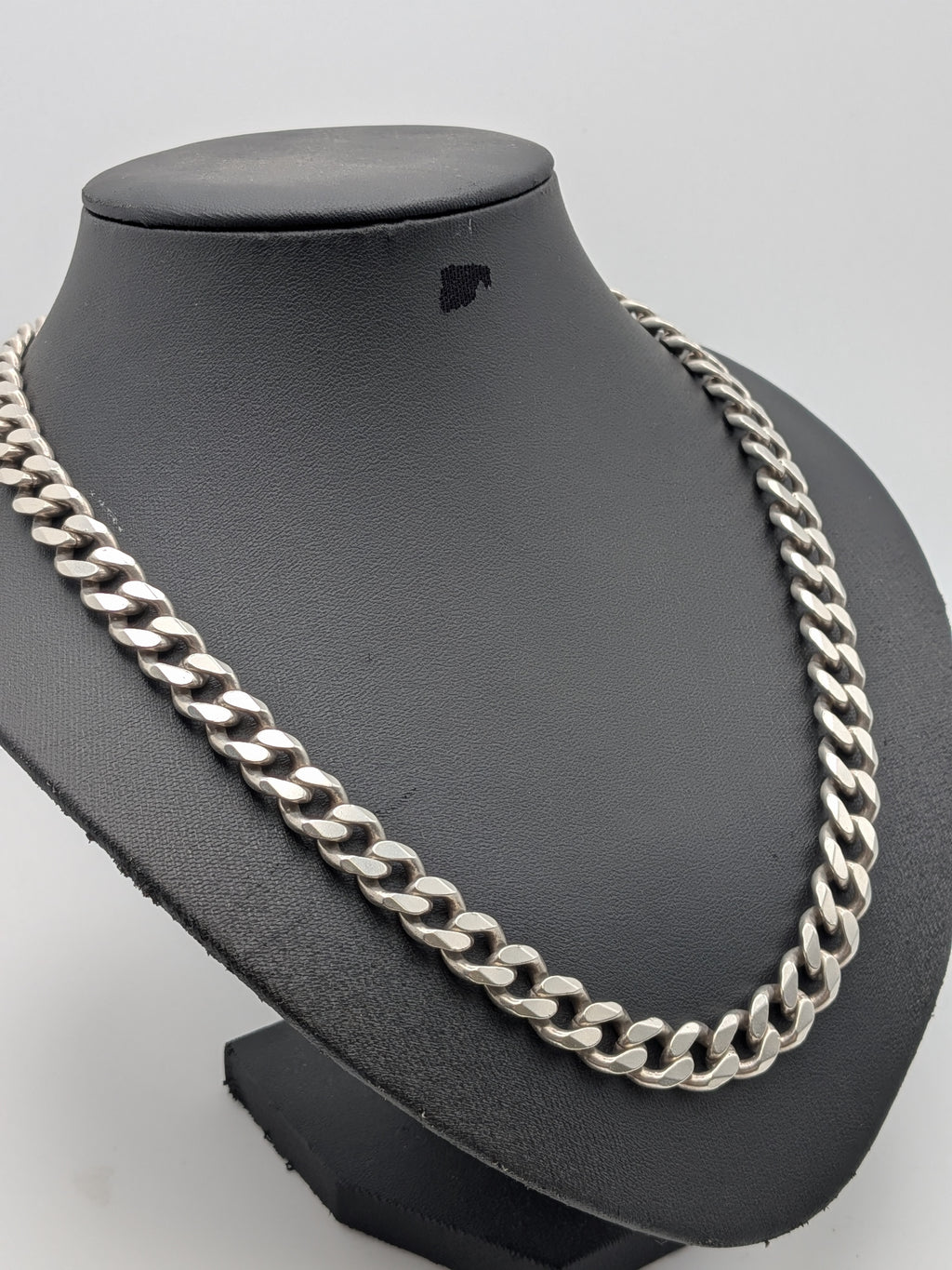 Sterling Silver (925) Cuban Curb chain necklace, 21" Grade B