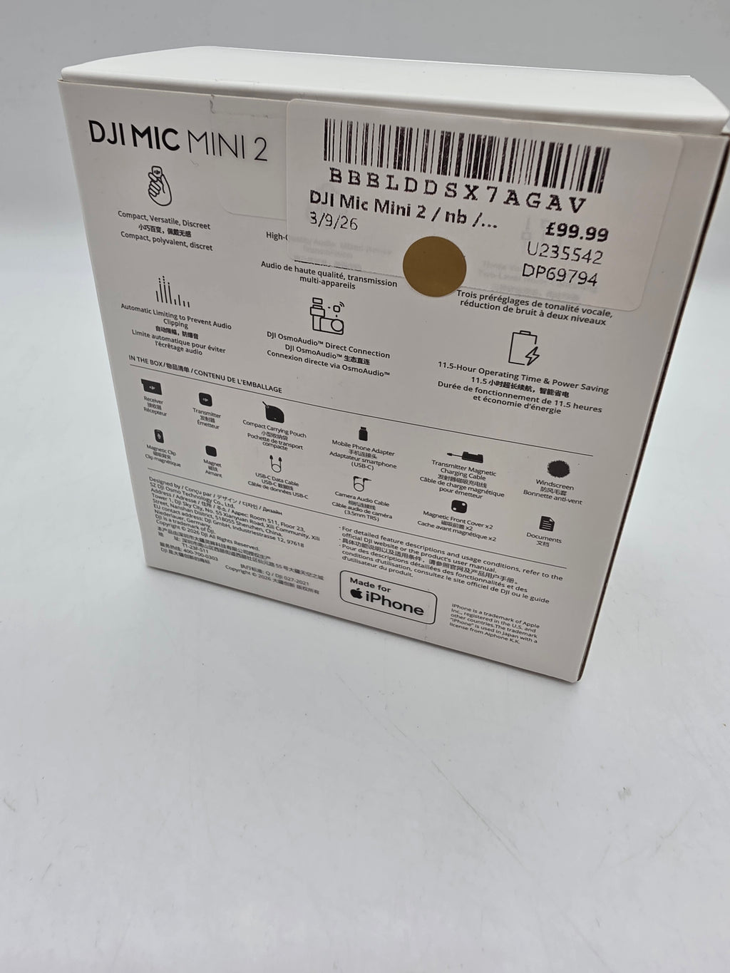 DJI Mic Mini 2 Wireless Microphone Black, Grade B