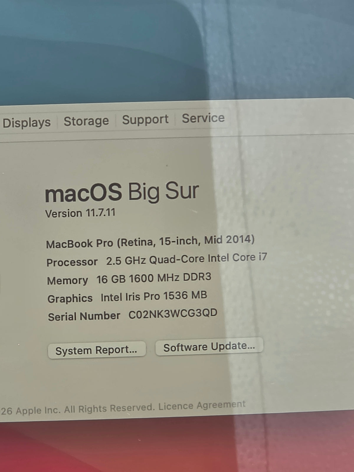 Macbook Pro 15" Mid 2014 512GB, Silver, Grade B