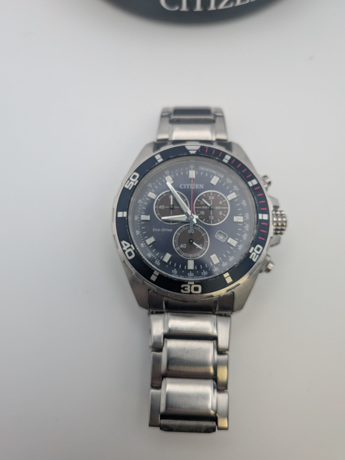 Citizen Eco-drive Weekender Chronograph Watch, stainless steel, Grade B