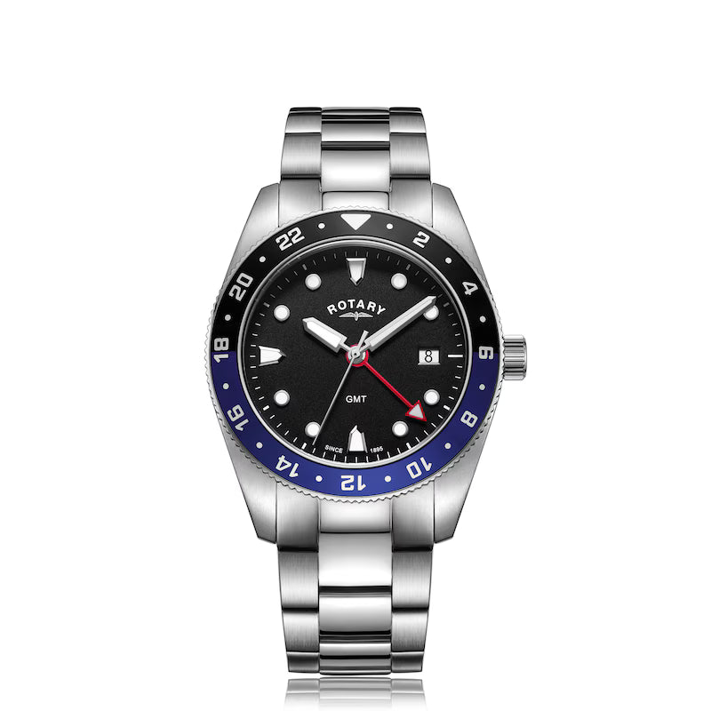 Rotary Henley GMT Men's Watch Silver, Grade B