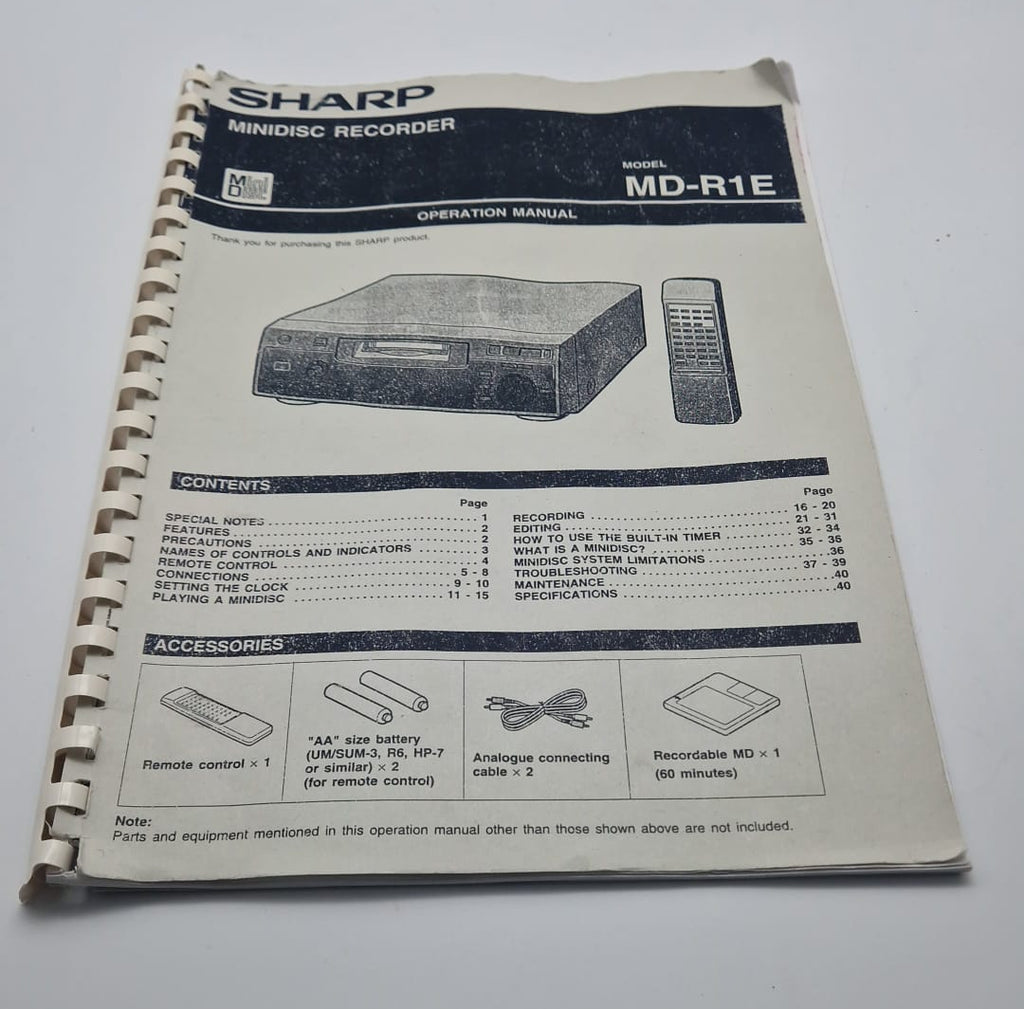Sharp Minidisc Recorder MD-R1E, Grade B