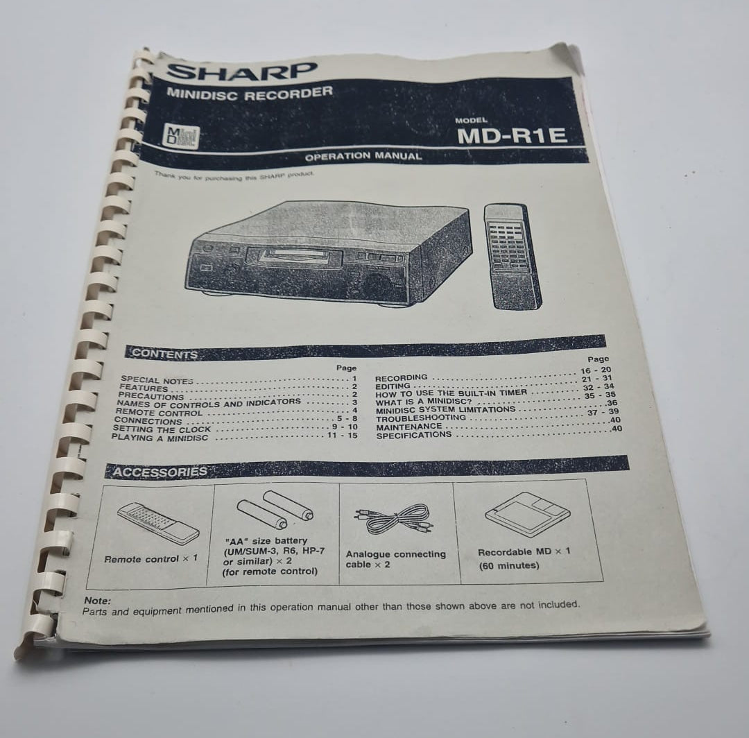 Sharp Minidisc Recorder MD-R1E, Grade B